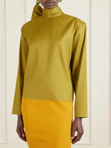 Saint Laurent Scarf-detailed Silk-blend Organza Blouse | Thumbnail 3