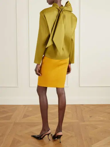 Saint Laurent Scarf-detailed Silk-blend Organza Blouse | Thumbnail 4