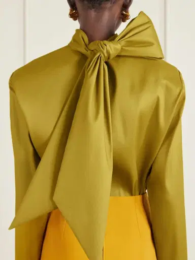 Saint Laurent Scarf-detailed Silk-blend Organza Blouse | Thumbnail 6