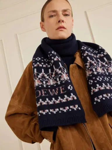 Loewe Sequin-embellished Fair Isle Wool-blend Scarf | Thumbnail 3 Loewe Sequin-embellished Fair Isle Wool-blend Scarf | Thumbnail 3