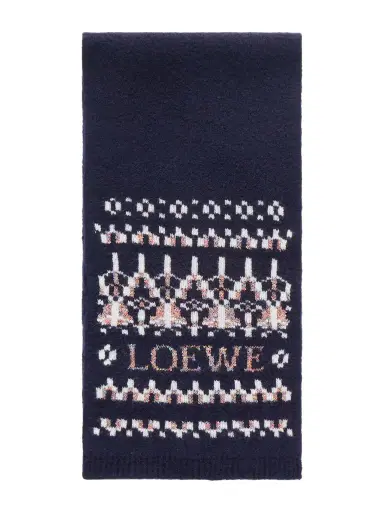 Loewe Sequin-embellished Fair Isle Wool-blend Scarf | Thumbnail 1 Loewe Sequin-embellished Fair Isle Wool-blend Scarf | Thumbnail 1