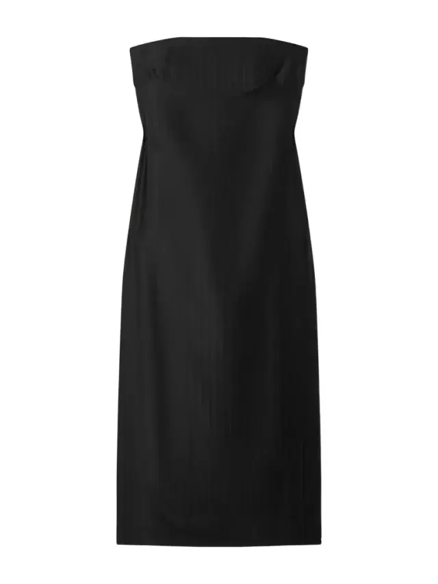 Giulia Strapless Paneled Satin Midi Dress