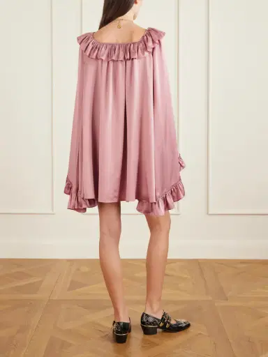 Chloé Ruffled Silk-satin Mini Dress | Thumbnail 4