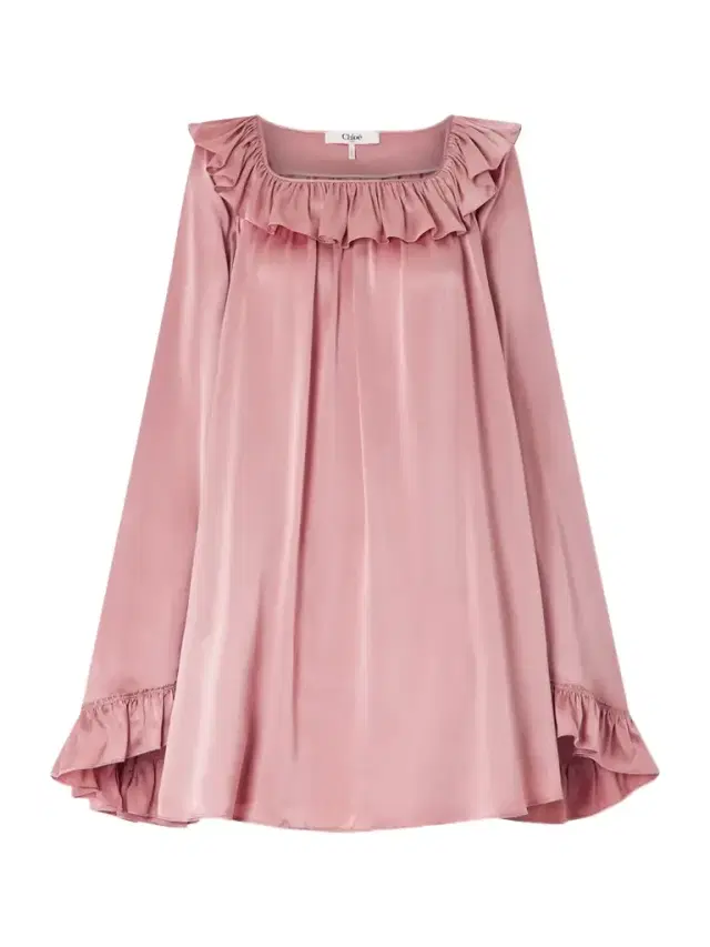 Ruffled Silk-satin Mini Dress