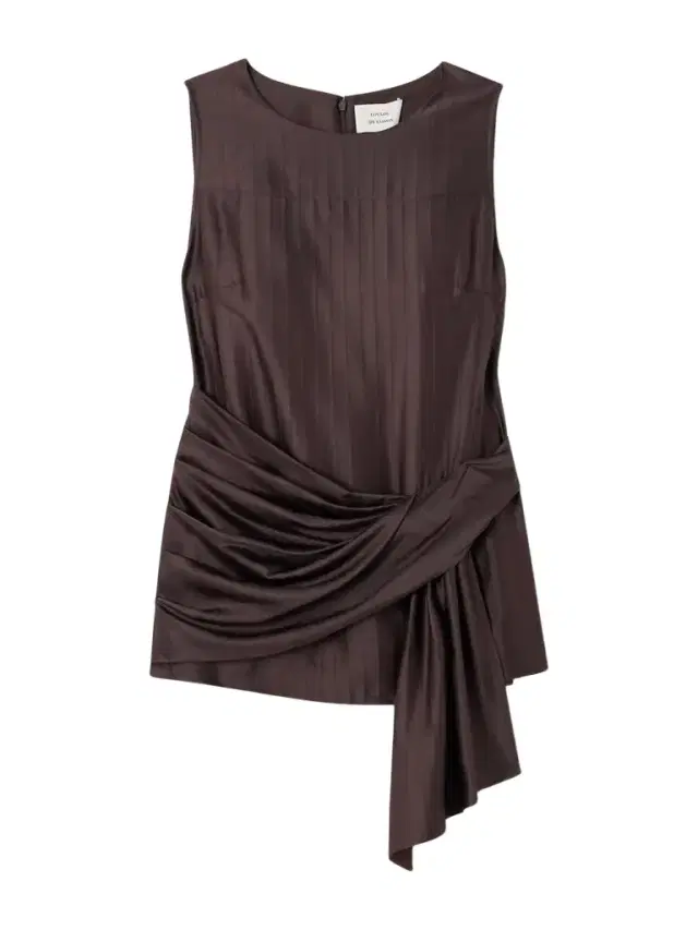 Draped Paneled Satin Top