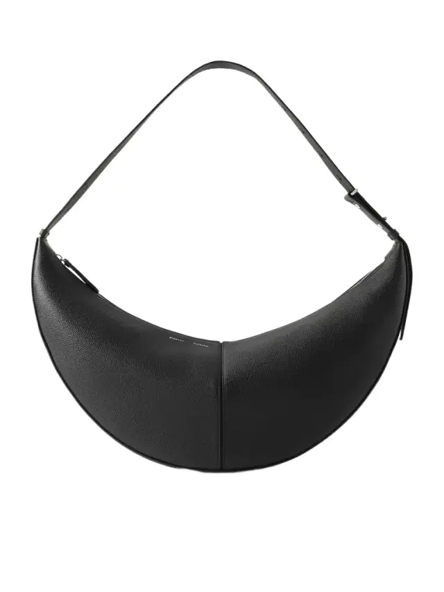 Slide Paneled Full-grain Leather Shoulder Bag