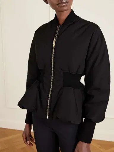 Alaïa Peplum Shell Bomber Jacket | Thumbnail 4 Alaïa Peplum Shell Bomber Jacket | Thumbnail 4
