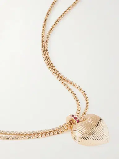 Roxanne Assoulin Textured Heart Gold-tone Necklace | Thumbnail 4 Roxanne Assoulin Textured Heart Gold-tone Necklace | Thumbnail 4