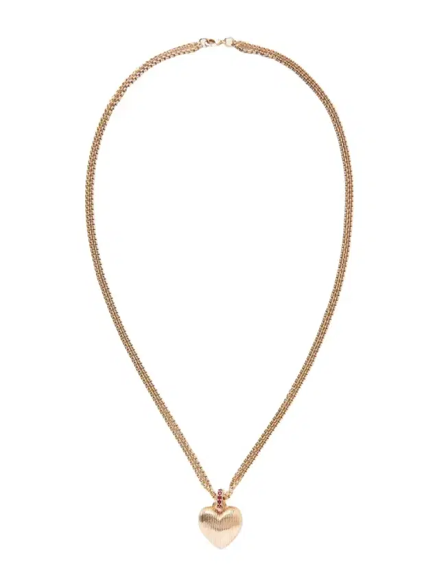 Roxanne Assoulin Textured Heart Gold-tone Necklace