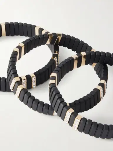 Roxanne Assoulin The Midnight Set Of Three Gold-tone Cubic Zirconia Bracelets | Thumbnail 4 Roxanne Assoulin The Midnight Set Of Three Gold-tone Cubic Zirconia Bracelets | Thumbnail 4