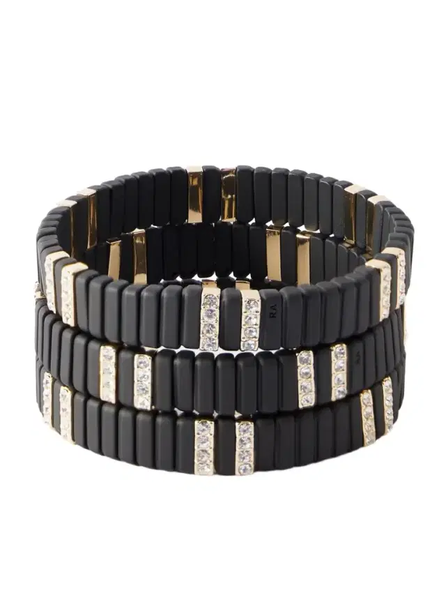 Roxanne Assoulin The Midnight Set Of Three Gold-tone Cubic Zirconia Bracelets