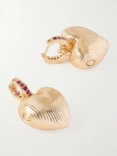 Roxanne Assoulin Textured Heart Gold-tone Crystal Earrings | Thumbnail 3 Roxanne Assoulin Textured Heart Gold-tone Crystal Earrings | Thumbnail 3