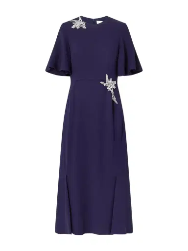 Erdem Embellished Appliquéd Crepe Midi Dress | Thumbnail 1