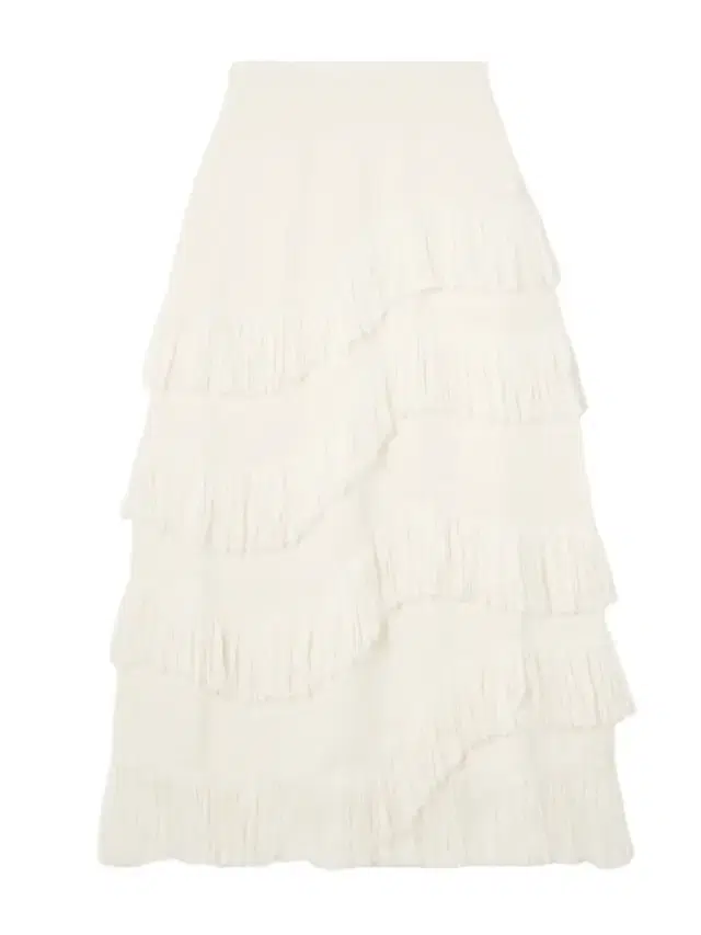 Mirena Fringed Wool Midi Skirt