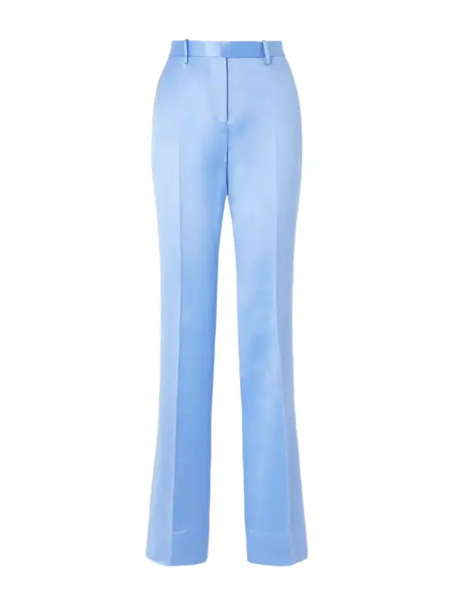 Cotton And Silk-blend Duchesse Satin Straight-leg Pants
