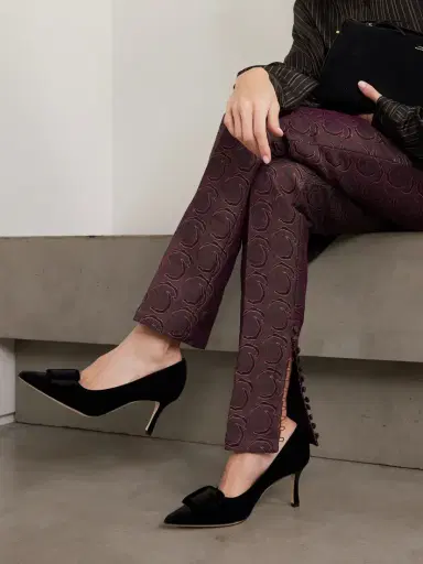 Manolo Blahnik Maysale 70 Buckled Velvet Pumps | Thumbnail 2 Manolo Blahnik Maysale 70 Buckled Velvet Pumps | Thumbnail 2