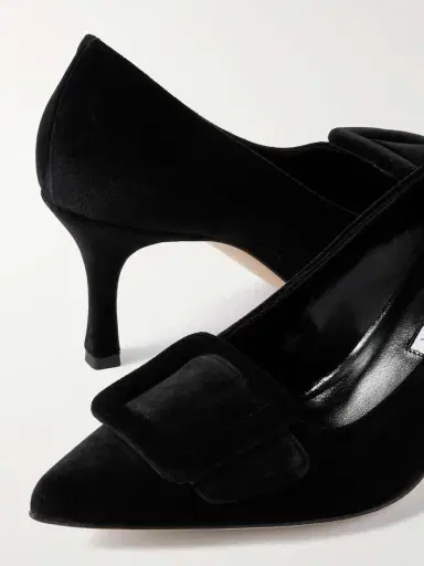 Manolo Blahnik Maysale 70 Buckled Velvet Pumps | Thumbnail 4 Manolo Blahnik Maysale 70 Buckled Velvet Pumps | Thumbnail 4