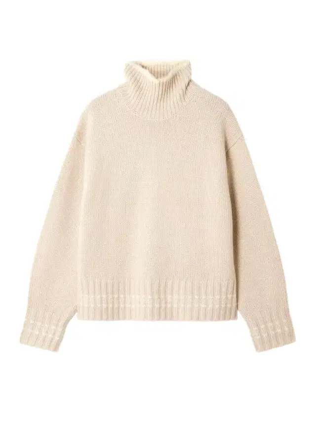 Tipped Cozy Cashmere Turtleneck Sweater