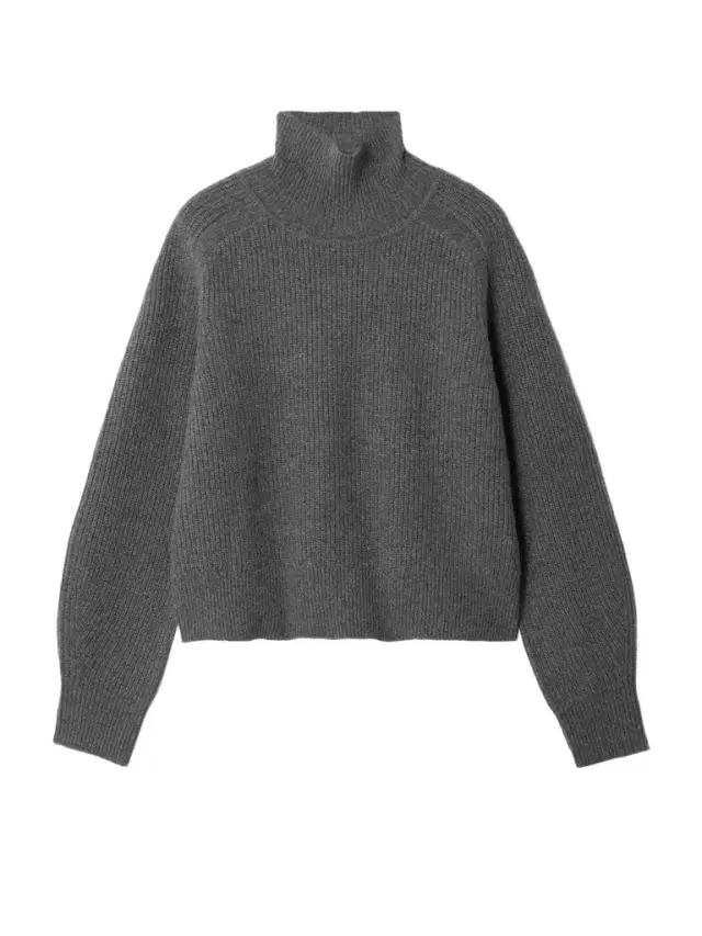 Ribbed Cashmere Turtleneck Sweater