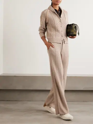 Guest In Residence Cable-knit Wool And Cashmere-blend Wide-leg Pants | Thumbnail 2 Guest In Residence Cable-knit Wool And Cashmere-blend Wide-leg Pants | Thumbnail 2