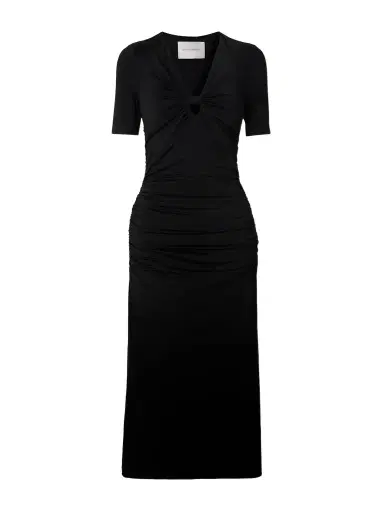 Carolina Herrera Cutout Ruched Jersey Midi Dress | Thumbnail 1 Carolina Herrera Cutout Ruched Jersey Midi Dress | Thumbnail 1