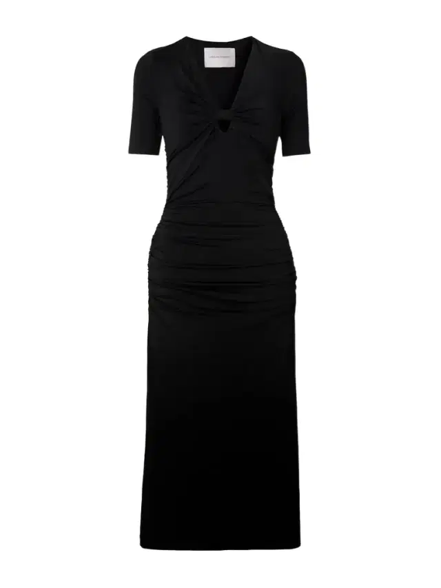 Cutout Ruched Jersey Midi Dress