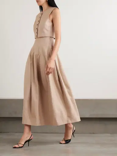 Heirlome Estefania Topstitched Silk Maxi Skirt | Thumbnail 2
