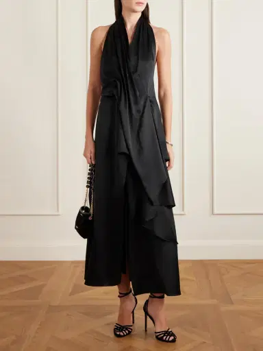 Heirlome Barbara Paneled Halterneck Silk-satin Maxi Dress | Thumbnail 2 Heirlome Barbara Paneled Halterneck Silk-satin Maxi Dress | Thumbnail 2