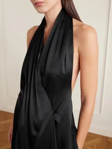 Heirlome Barbara Paneled Halterneck Silk-satin Maxi Dress | Thumbnail 5 Heirlome Barbara Paneled Halterneck Silk-satin Maxi Dress | Thumbnail 5