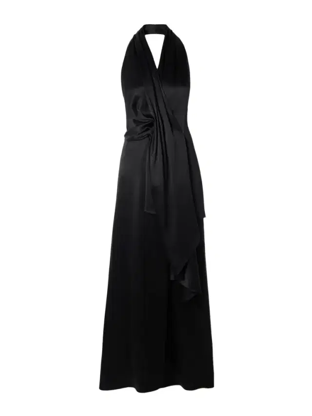 Barbara Paneled Halterneck Silk-satin Maxi Dress