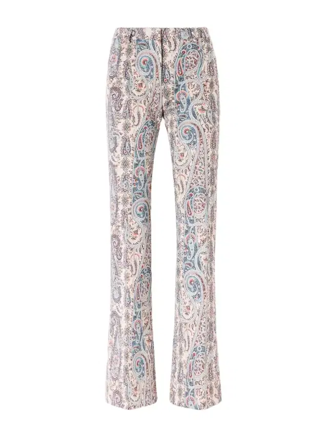 Paisley-jacquard Cotton-blend Flared Pants