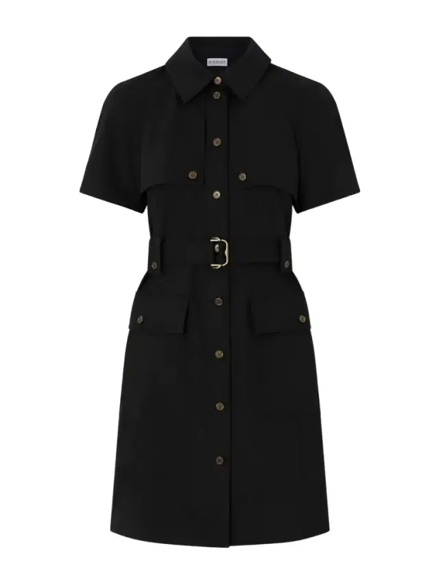 Belted Wool-twill Midi Shirt Dress