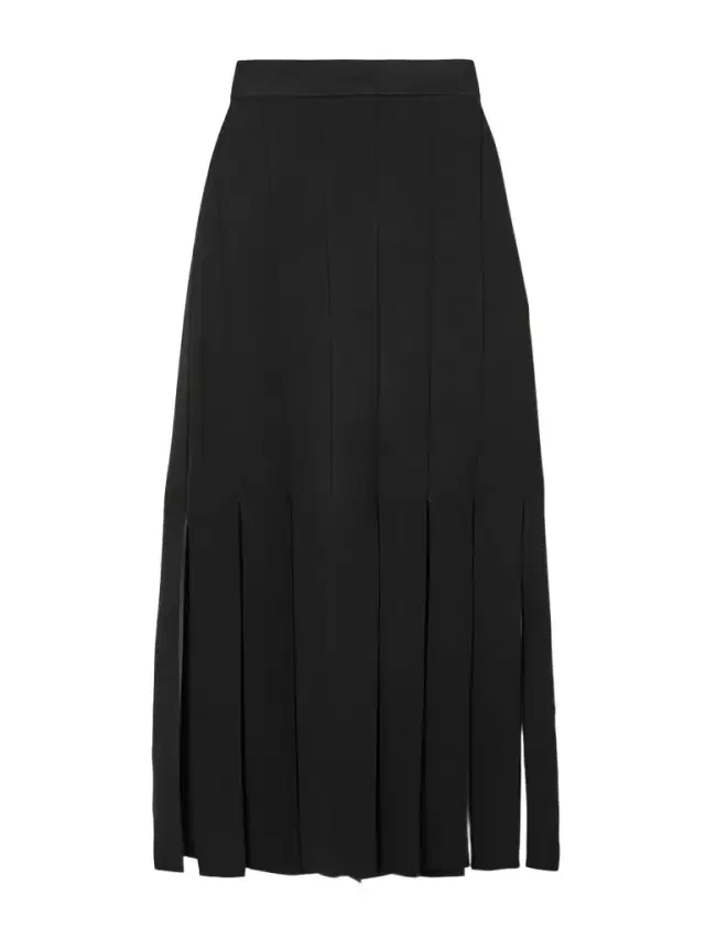 Lagny Fringed Knitted Midi Skirt