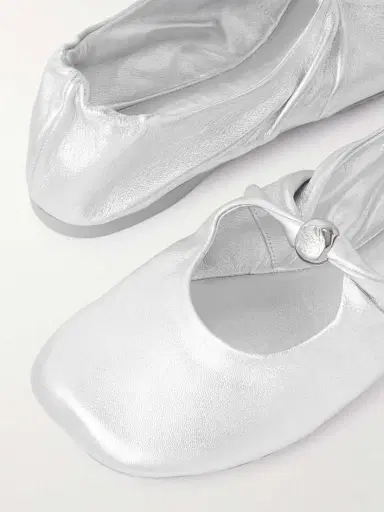 Loewe Pebble Metallic Leather Ballet Flats | Thumbnail 4