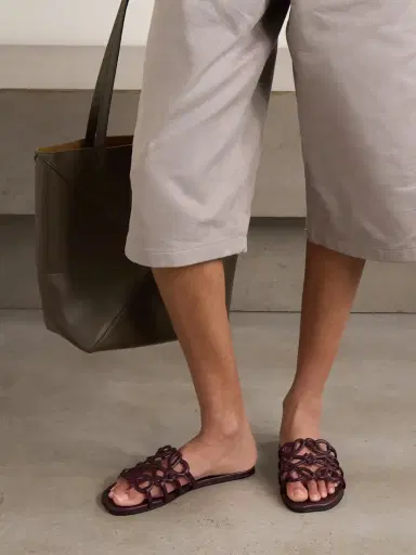 Loewe Petal Anagram Leather Slides | Thumbnail 2 Loewe Petal Anagram Leather Slides | Thumbnail 2