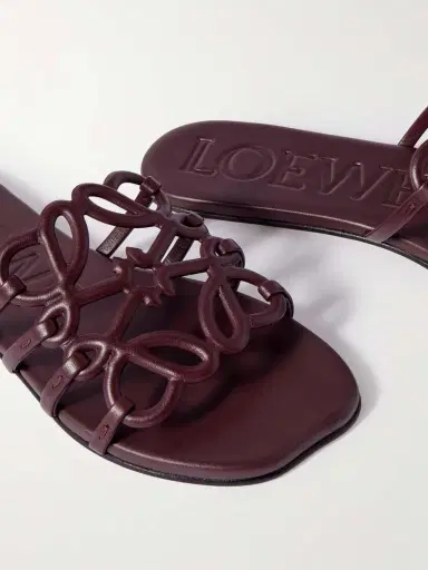 Loewe Petal Anagram Leather Slides | Thumbnail 4 Loewe Petal Anagram Leather Slides | Thumbnail 4