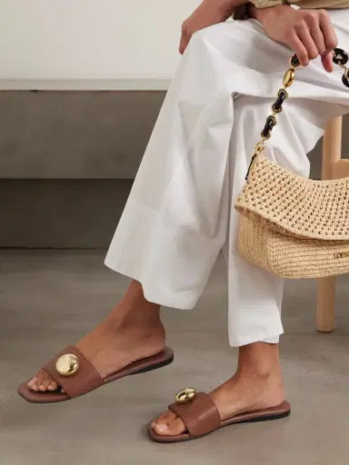 Loewe Pebble Embellished Leather Slides | Thumbnail 2 Loewe Pebble Embellished Leather Slides | Thumbnail 2