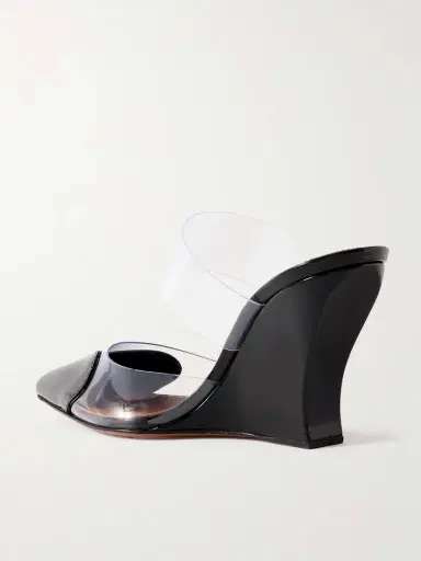 Alaïa Le Cœur Patent-leather And Pvc Wedge Mules | Thumbnail 3 Alaïa Le Cœur Patent-leather And Pvc Wedge Mules | Thumbnail 3