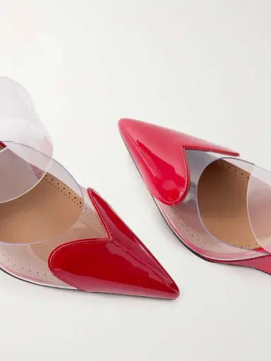 Alaïa Le Cœur Patent-leather And Pvc Wedge Mules | Thumbnail 4