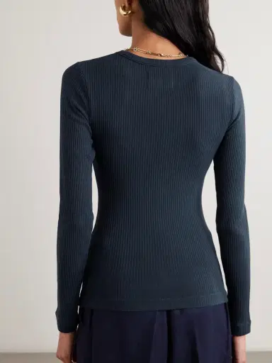 Citizens of Humanity Bina Ribbed Lyocell And Organic Cotton-blend T-shirt | Thumbnail 3 Citizens of Humanity Bina Ribbed Lyocell And Organic Cotton-blend T-shirt | Thumbnail 3