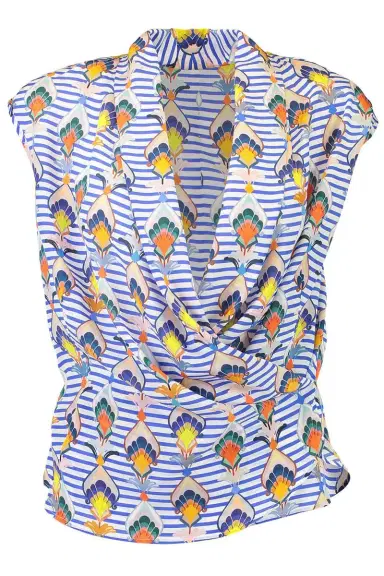 MAISON COMMON Striped Abstract Floral Blouse | Thumbnail 1