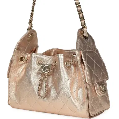 Chanel Chanel Mini 25 Hobo Bag Metallic Rose Gold Caviar Caviar Light Gold Hardware | Thumbnail 3 Chanel Chanel Mini 25 Hobo Bag Metallic Rose Gold Caviar Caviar Light Gold Hardware | Thumbnail 3