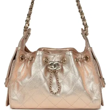 Chanel Chanel Mini 25 Hobo Bag Metallic Rose Gold Caviar Caviar Light Gold Hardware | Thumbnail 1 Chanel Chanel Mini 25 Hobo Bag Metallic Rose Gold Caviar Caviar Light Gold Hardware | Thumbnail 1