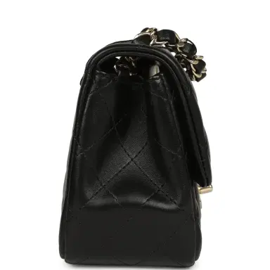 Chanel Chanel Mini Classic Square Flap Bag Black Lambskin Light Gold Hardware | Thumbnail 3 Chanel Chanel Mini Classic Square Flap Bag Black Lambskin Light Gold Hardware | Thumbnail 3