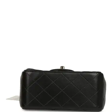 Chanel Chanel Mini Classic Square Flap Bag Black Lambskin Light Gold Hardware | Thumbnail 6 Chanel Chanel Mini Classic Square Flap Bag Black Lambskin Light Gold Hardware | Thumbnail 6