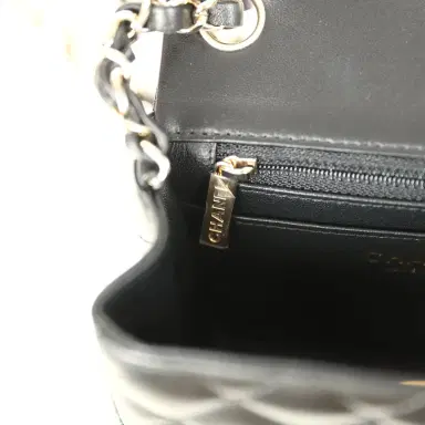 Chanel Chanel Mini Classic Square Flap Bag Black Lambskin Light Gold Hardware | Thumbnail 10 Chanel Chanel Mini Classic Square Flap Bag Black Lambskin Light Gold Hardware | Thumbnail 10