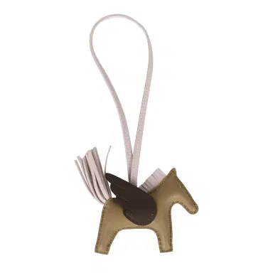 HERMÈS Hermes Pegasus Rodeo Bag Charm PM Beige Marfa, Mauve Pale, Moka Milo Lambskin | Thumbnail 2