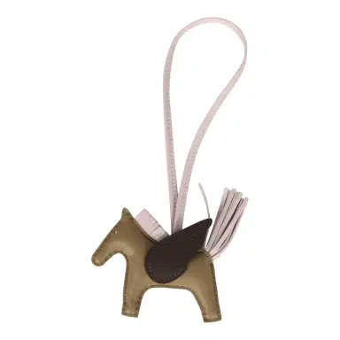 HERMÈS Hermes Pegasus Rodeo Bag Charm PM Beige Marfa, Mauve Pale, Moka Milo Lambskin | Thumbnail 1