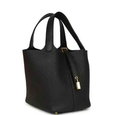 HERMÈS Hermes Picotin Lock 18 Black Clemence Gold Hardware | Thumbnail 2