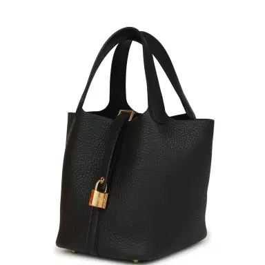 HERMÈS Hermes Picotin Lock 18 Black Clemence Gold Hardware | Thumbnail 3